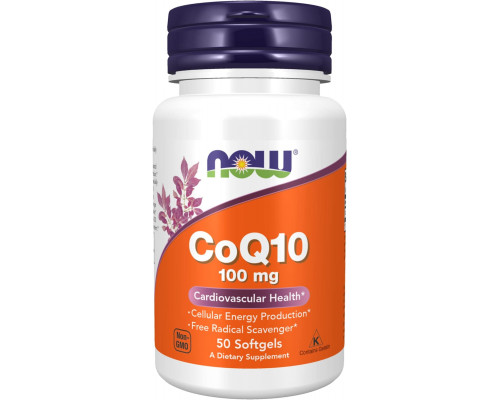 Коензим Q10, CoQ10, Now Foods, 100 мг, 50 гелевих капсул