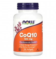 Коензим Q10 (CoQ10), Now Foods, 100 мг, 150 гелевих капсул