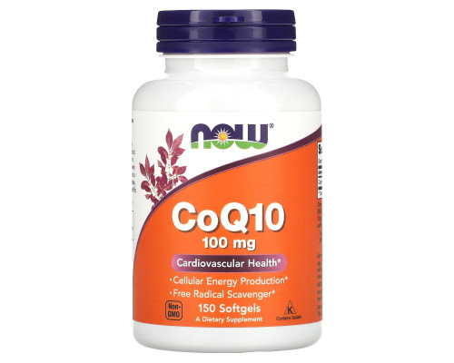 Коензим Q10 (CoQ10), Now Foods, 100 мг, 150 гелевих капсул