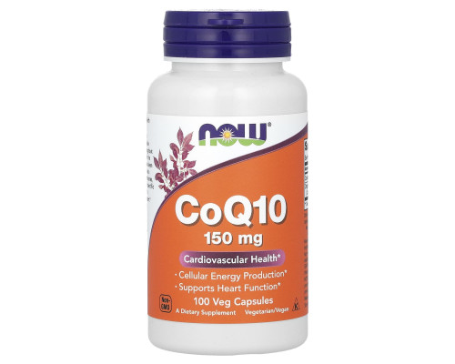 Коензим Q10, CoQ10, Now Foods, 150 мг, 100 вегетаріанських капсул