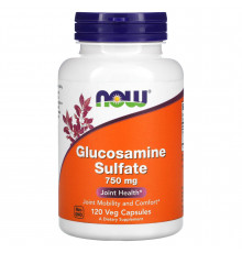 Глюкозамін сульфат, Glucosamine Sulfate, NOW Foods, 750 мг, 120 рослинних капсул