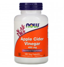 Яблучний оцет сидровий, Apple Cider Vinegar, Now Foods, 450 мг, 180 капсул