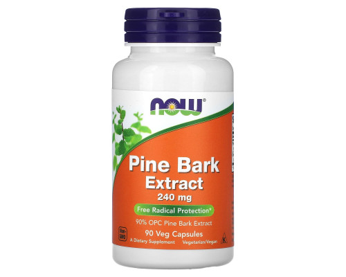 Екстракт соснової кори, Pine Bark, NOW Foods, 240 мг, 90 вегетаріанських капсул