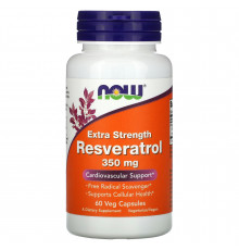Ресвератрол посилений, Extra Strength Resveratrol, Now Foods, 350 мг, 60 капсул
