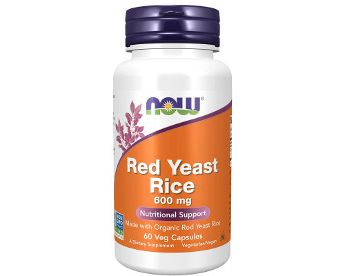 Червоний дріжджовий рис, Red Yeast Rice, Now Foods, 600 мг, 60 вегетаріанських капсул
