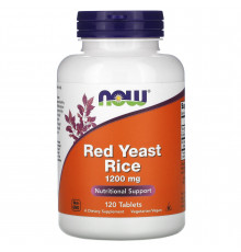 Червоний дріжджовий рис, Red Yeast Rice, Now Foods, 1200 мг, 120 таблеток