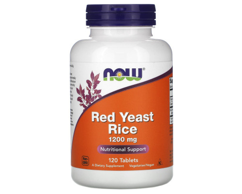 Червоний дріжджовий рис, Red Yeast Rice, Now Foods, 1200 мг, 120 таблеток