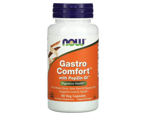 Підтримка здоров'я шлунка, Gastro Comfort, Now Foods, з PepZin GI, 60 вегетаріанських капсул