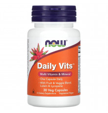 Мультивітаміни та мінерали, Daily Vits, Now Foods, 1 на день, 30 вегетаріанських капсул
