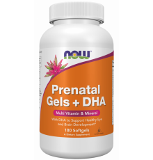 Вітаміни для вагітних з риб'ячим жиром, Prenatal Gels + DHA, Now Foods, 180 капсул