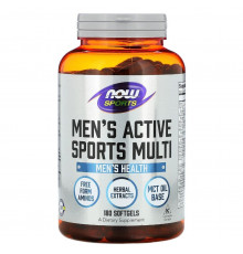 Мультивітаміни для чоловіків, Men's Active Multi, Now Foods, Sports, 180 гелевих капсул