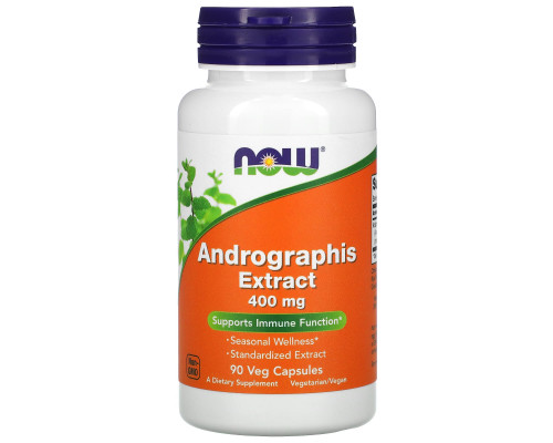 Андрографіс екстракт, Andrographis, Now Foods, 400 мг, 90 вегетаріанських капсул