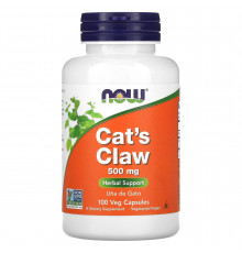 Котячий кіготь, Cat's Claw, NOW Foods, 500 мг, 100 вегетаріанських капсул
