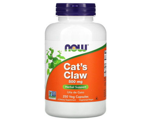 Котячий кіготь (Cat's Claw), Now Foods, 500 мг, 250 вегетаріанських капсул