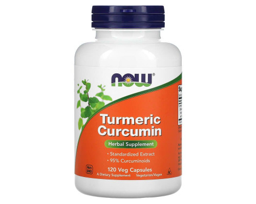 Куркумін, Turmeric Curcumin, NOW Foods, 120 вегетаріанських капсул