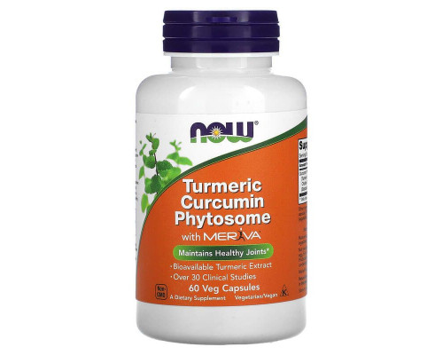 Куркумін фітосома, Turmeric Curcumin Phytosome, Now Foods, 500 мг, 60 вегетаріанських капсул