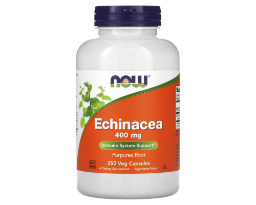 Ехінацея, Echinacea, Now Foods, 400 мг, 250 вегетаріанських капсул