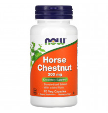 Кінський каштан та рутин, Horse Chestnut, Now Foods, 300 мг, 90 вегетаріанських капсул