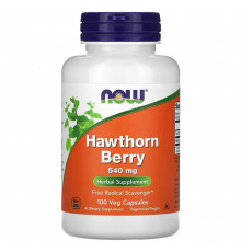 Глід, Hawthorn Berry, NOW Foods, ягоди, 540 мг, 100 вегетаріанських капсул