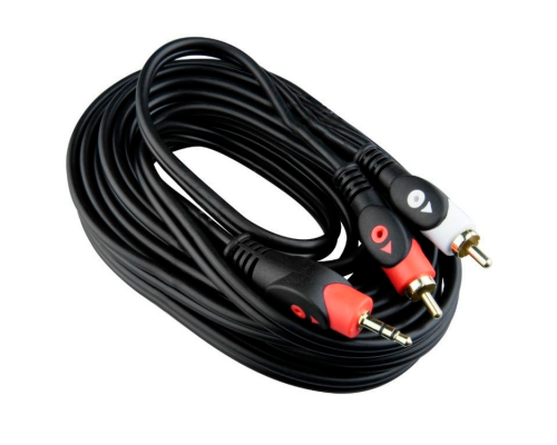 Кабель звуковий TCOM 3.5мм - 2 RCA 1,8м black