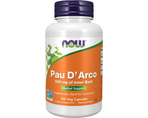 По д'арко, Pau D 'Arco, Now Foods, 500 мг, 100 капсул