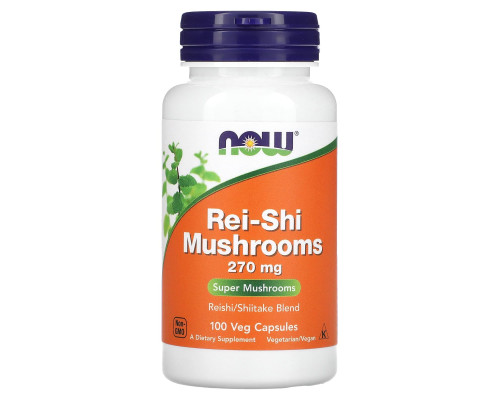 Гриби рейші, Rei-Shi Mushrooms, Now Foods, 270 мг, 100 вегетаріанських капсул