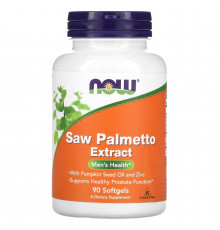 Со Пальметто з маслом насіння гарбуза і цинком, Saw Palmetto, Now Foods, чоловіче здоров'я, екстракт, 160 мг, 90 гелевих капсул