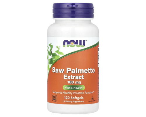 Со Пальметто, Saw Palmetto, Now Foods, екстракт, 160 мг, 120 капсул