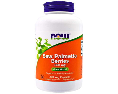 Со Пальметто, Saw Palmetto, Now Foods, ягоди, 550 мг, 250 вегетаріанських капсул