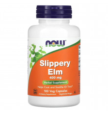 Слизький в'яз (Slippery Elm), Now Foods, 400 мг, 100 вегетаріанських капсул