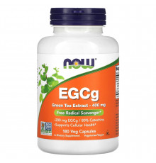 Зелений чай EGCg (Green Tea), Now Foods, екстракт, 400 мг, 180 капсул