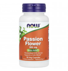 Страстоцвіт (екстракт квітів), Passion Flower, Now Foods, 350 мг, 90 вегетаріанських капсул