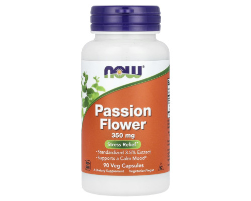 Страстоцвіт (екстракт квітів), Passion Flower, Now Foods, 350 мг, 90 вегетаріанських капсул