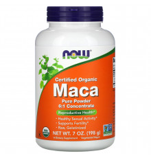Мака (Maca), Now Foods, вегетаріанський, сертифікований порошок, 198 г