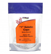 Порожні капсули "1", "1" Gelatin Caps, Now Foods, 500 порожніх желатинових капсул (38 г)