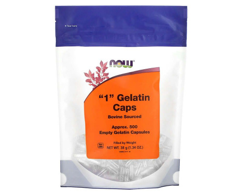 Порожні капсули "1", "1" Gelatin Caps, Now Foods, 500 порожніх желатинових капсул (38 г)