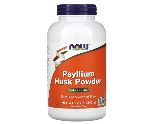 Подорожник, Psyllium Husk, Now Foods, порошок 340 г