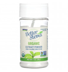 Стевія (екстракт), Better Stevia, Now Foods, органічний порошок, 28 г