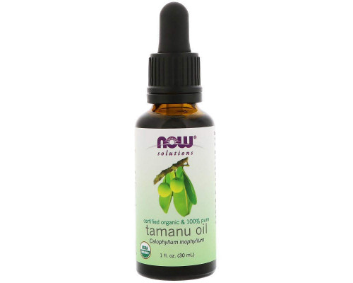 Олія таману, Tamanu Oil, Now Foods, Solutions, 100% чиста, органічна, сертифікована, 30 мл