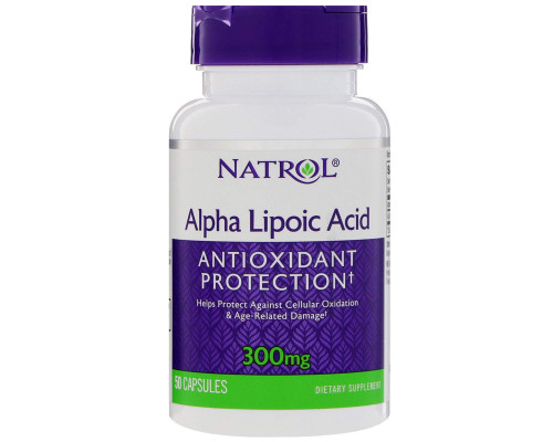 Альфа-ліпоєва кислота, Alpha Lipoic Acid, Natrol, 300 мг, 50 капсул