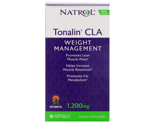 Кон'югована лінолева кислота, Tonalin CLA, Natrol, 90 кгелевих капсул