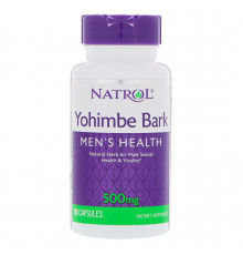 Йохімбе, Yohimbe Bark, Natrol, 500 мг, 90 капсул
