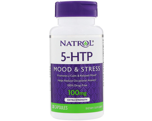 5-гідрокси L-триптофан (5-НТР), Natrol, 100 мг, 30 кап.
