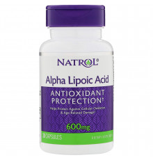 Альфа-ліпоєва кислота, Alpha Lipoic Acid, Natrol, 600 мг, 30 капсул