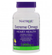 Омега Extreme, Omega, Natrol, лимон, 2400 мг, 60 м'яких капсул (1200 мг на м'яку капсулу)