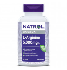 L-аргінін, підтримка сексуального здоров'я чоловіків, L-Arginine, Natrol, 5000 мг, 90 таблеток (1000 мг у таблетці)