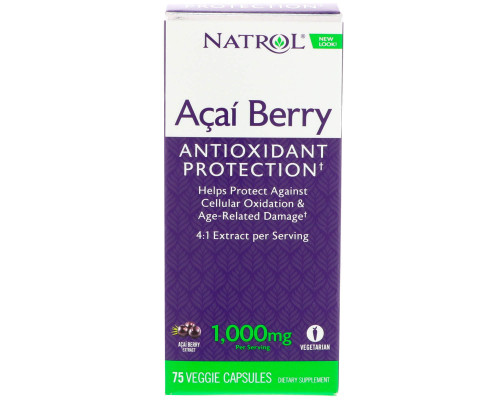 Асаї (супер), AcaiBerry, Natrol, 1000 мг, 75 капсул