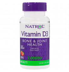 Вітамін D3, Vitamin D3, Natrol, полуниця, 2000 МО, 90 таблеток