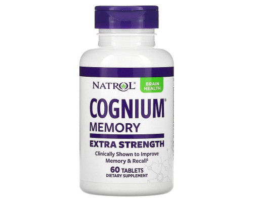 Когніум, Cognium, Natrol, посилений, 200 мг, 60 таблеток