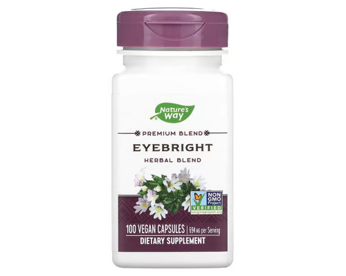 Очанка лікарська, Eyebright, Herbal Blend, Nature's Way, трав'яна суміш для очей, 694 мг, 100 веганських капсул (347 мг на капсулу)